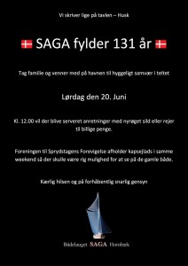 SAGA Invitation 131 års Fødselsdag